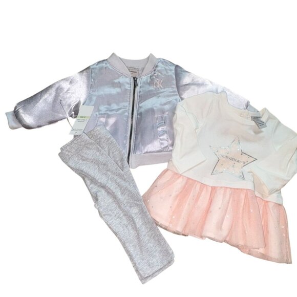 Calvin Klein Jeans Infant 3 Piece Outfit-3-6 Months-NWT - Picture 1 of 9